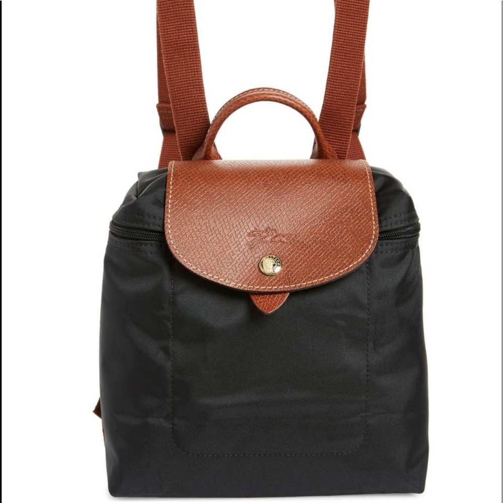 ***NWT Longchamp Le Pliage Black mini backpack